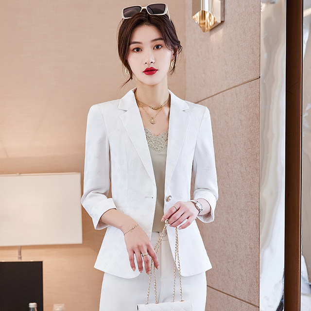 Acetic acid suit jacket women's thin mid-sleeves 2022 new fashion high-end tops fried street goddess fan small suits