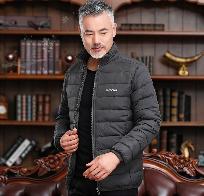 Мужской легкий и тонкий короткий ультратонкий пуховик, куртка, плащ, для среднего возраста, большой размер Others / Other 