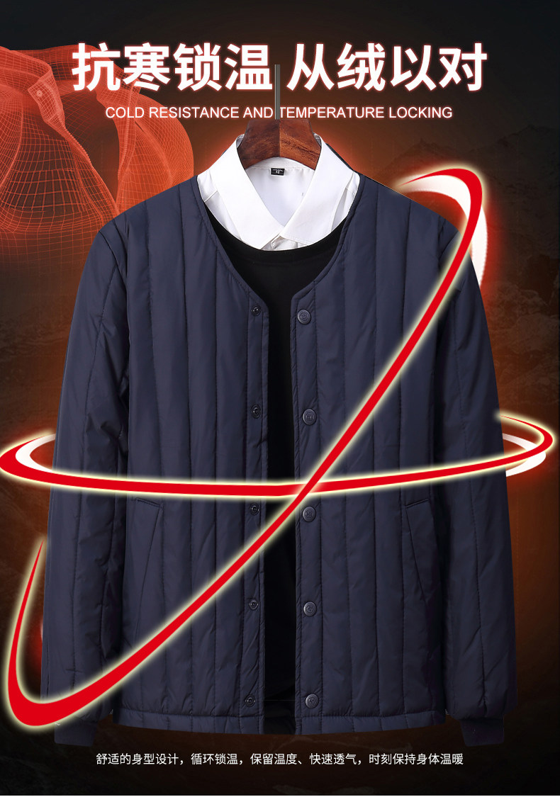 Утепленный пуховик для пожилых людей, комплект, для среднего возраста, V-образный вырез, большой размер Dream XI Jie 