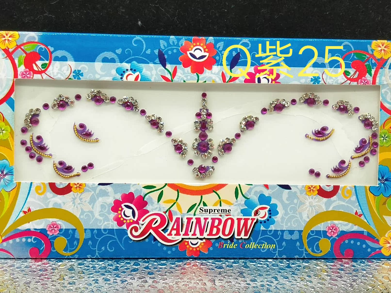 Q Purple 1 India Import Three Single Stones Type Water Drill Brow (forehead) Belly Dance Indian Dance Banquet