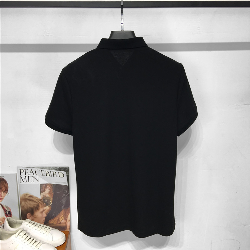 Bird Male 2018 Summer New Bee Thêu Áo Lapel POLO Áo sơ mi nam ngắn tay áo Paul Tide Cotton áo cotton nam
