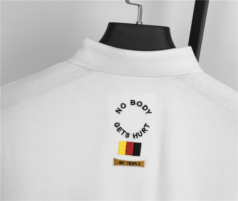Bird Men 2018 Mùa hè Mới Chữ thêu Áo Lapel POLO Áo sơ mi nam Slim ngắn tay áo Paul trắng áo polo tay dài