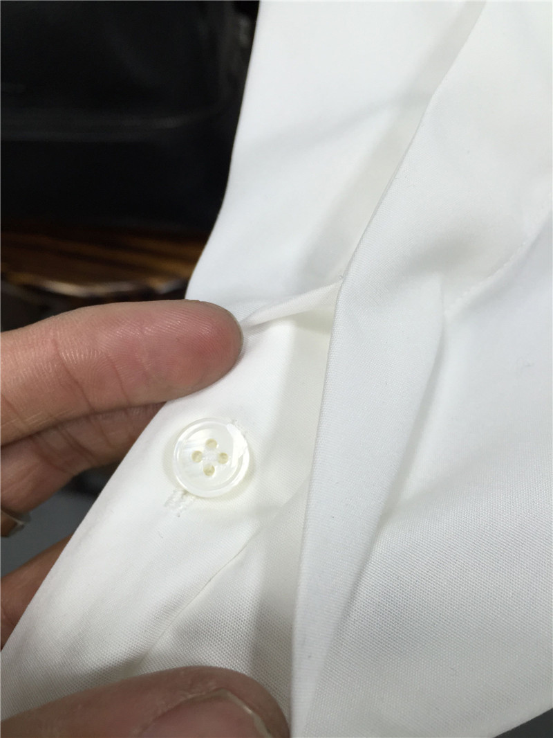 Áo len nhà mùa xuân 2019 mẫu cotton mỏng chống nhăn cổ áo vuông nhỏ tay dài tay nam trắng tinh khiết chống nhăn tay dài - Áo áo sơ mi unisex