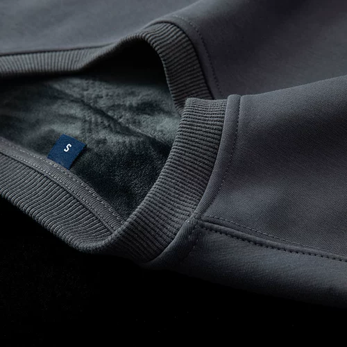 Экономически эффективным!Темно -серый 430 г тяжелый твердый цвет плюс бархатный утолщенный и теплый повседневный ветер притворяется мужчинами и женщинами