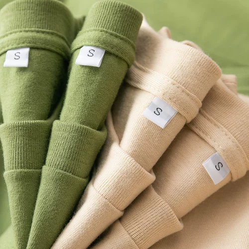 Матча, кремовый хлопковый базовый лонгслив