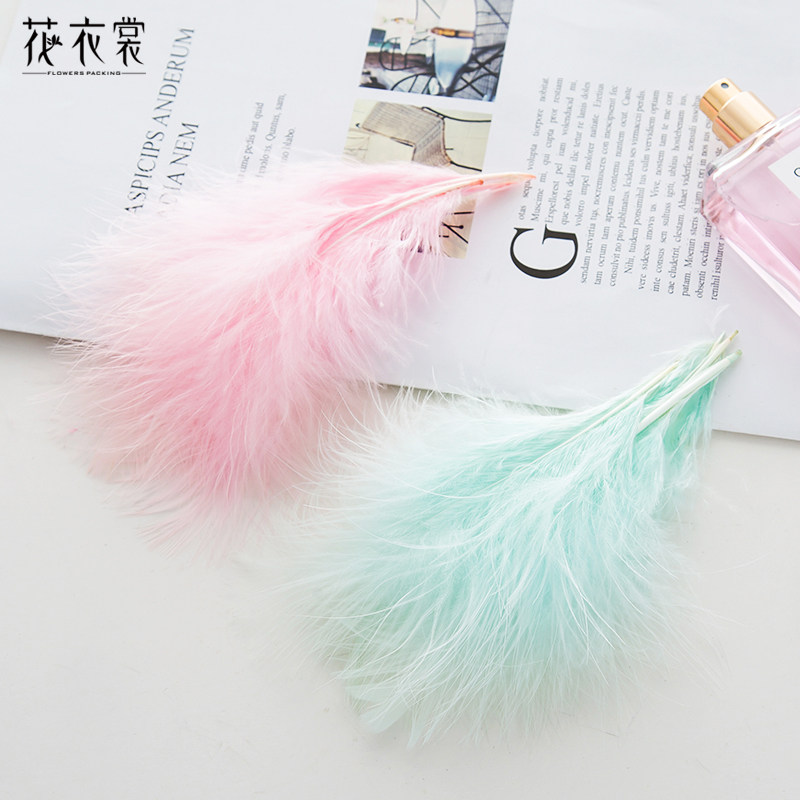 Floral clothes multi-velvet color feathers flowers bouquet material DIY plush ornament ostrich hair flower shop supplies
