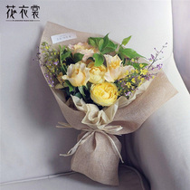 Flower clothes linen vintage color hemp flower wrapping paper bouquet material bag flower paper flower shop supplies