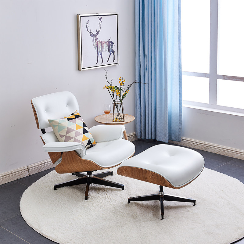 Eames reclining chair designer chair Nordic lazy leather sofa balcony leisure light luxury leisure reclining chair