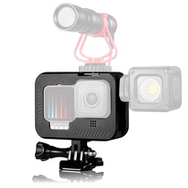 Suitable for gopro9 rabbit cage aluminum alloy frame metal anti-drop vlog shooting hero 10 dog cage hot shoe Protective case