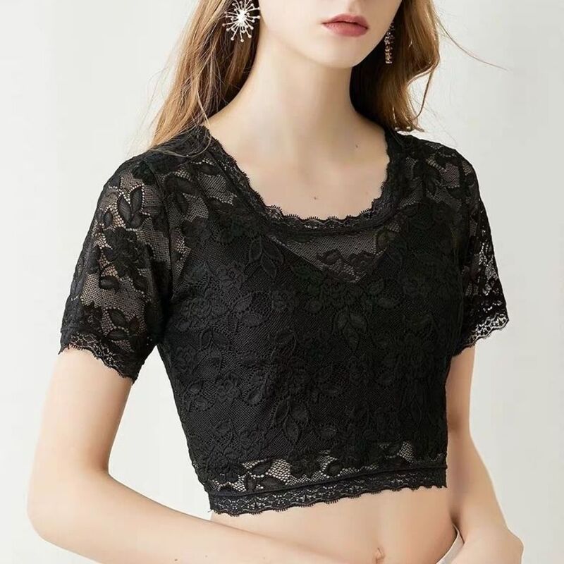 New Style Fake Collar Lace Shirt Top Lace Fake Collar Women's Versatile Round Neck Sweater Shirt Base Layer New Style Fake Collar Lace Shirt Top Lace Fake Collar Women's Versatile Round Neck Sweater Shirt Base Layer