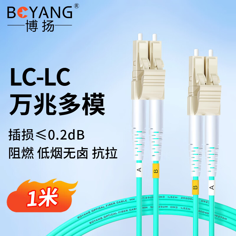 Boyang High-Speed 10g Multi-Mode Fiber Optic Patch Cord Om3/Om4/Om5 Low Smoke Halogen-Free Rodent-Proof Armored Patch Cable