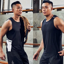 Fitness clothes Mens loose I-shaped waistcoat quick-drying sleeveless t-shirt Fitness clothes Sports training fitness vest