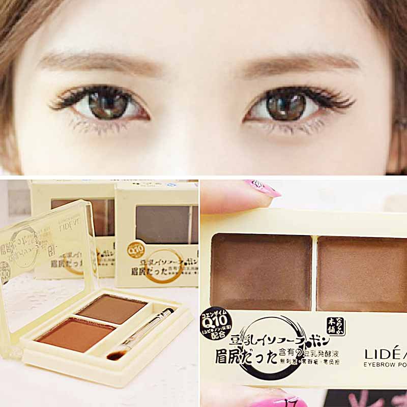 LIDEAL two-color eyebrow powder Two-effect eyebrow pencil Eyebrow dye eyebrow cream Waterproof sweatproof eyebrow brush