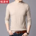 Hengyuan Xiang mùa thu và mùa đông nam cổ tròn cashmere áo len thời trang nam rắn màu áo len thanh niên áo len nam - Áo len Áo len