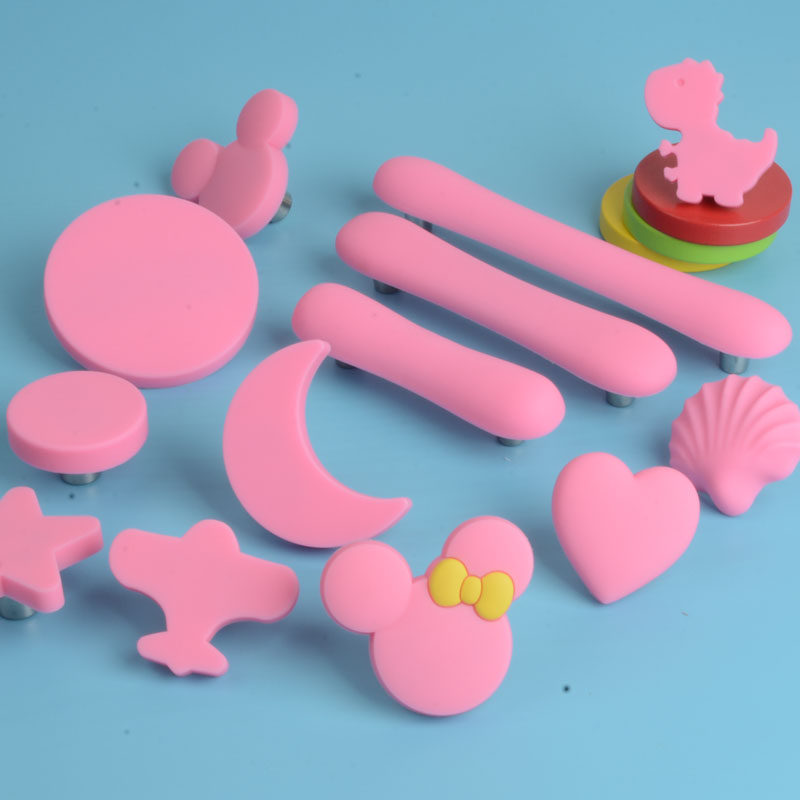 Cute princess room wardrobe handle children's cartoon cabinet door handle pink daughter's room bookcase bedside table drawer