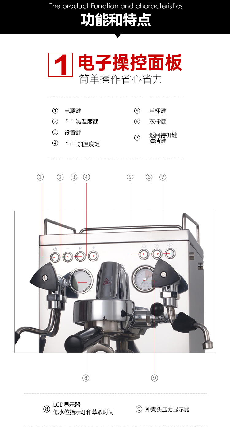 Welhome Huijia KD-310 Máy pha cà phê bán tự động hoàn toàn của Ý - Máy pha cà phê máy pha cà phê breville