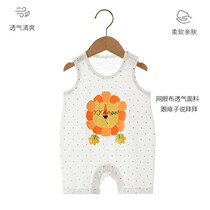 Newborn baby sleeveless one-piece dress Summer thin Modale cute cartoon cute baby vest Haemly summer clothes climbing clothes