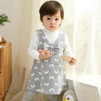 British girls dress knitted Princess dress spring new little girl baby Foreign vest skirt loose