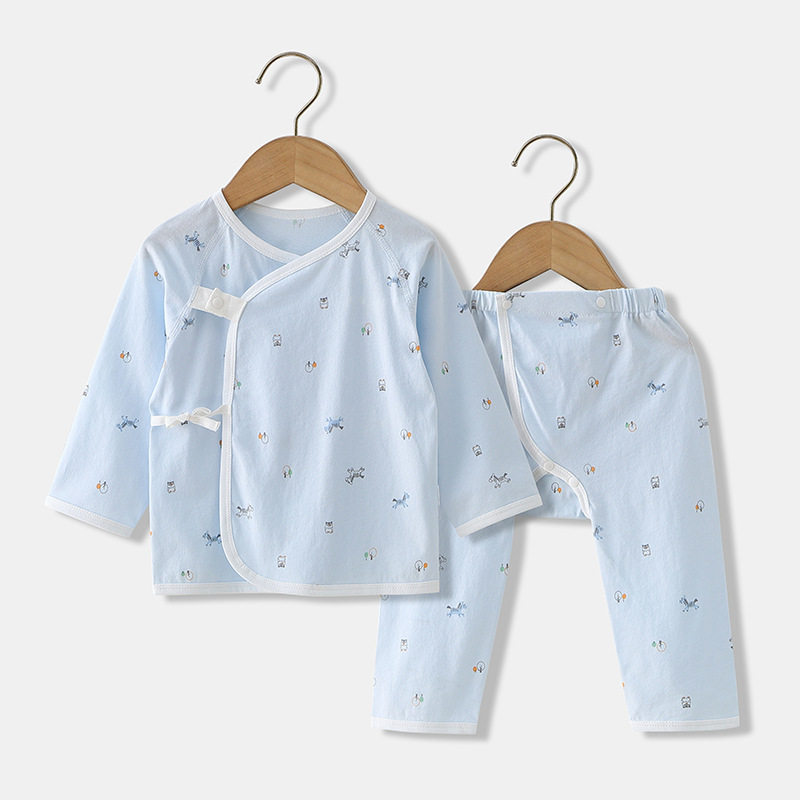 English New Born Baby Son Pure Cotton Monk Clothes Two-style Suit All Season Universal Full Moon Child Clothing Close-fitting Pyjamas
