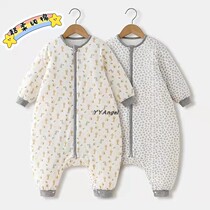 English Baby Sleeping Bag Pure Cotton Children Baby Spring Autumn Autumn Winter Thickened Central Heating Air Conditioning Anti Kick By God Toddler