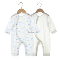 English type baby long sleeve one-piece clothes pure cotton newborn baby sleepwear thin spring and summer khalahclothes womens summer air conditioning