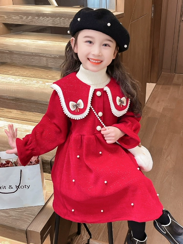 Кукла, демисезонное платье, красный флисовый наряд маленькой принцессы для девочек, коллекция 2023