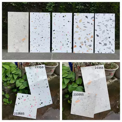 Color terrazzo dining room wall tiles Nordic living room kitchen dining room tiles 300X600 non-slip floor tiles