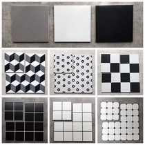 Nordic Wind Black & White Small Flower Brick 300X300 Kitchen Toilet Bathroom Balcony Anti-Slip Floor Tile Small White Brick