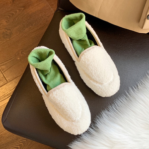 冬季新款低帮女鞋韩版时尚绒面