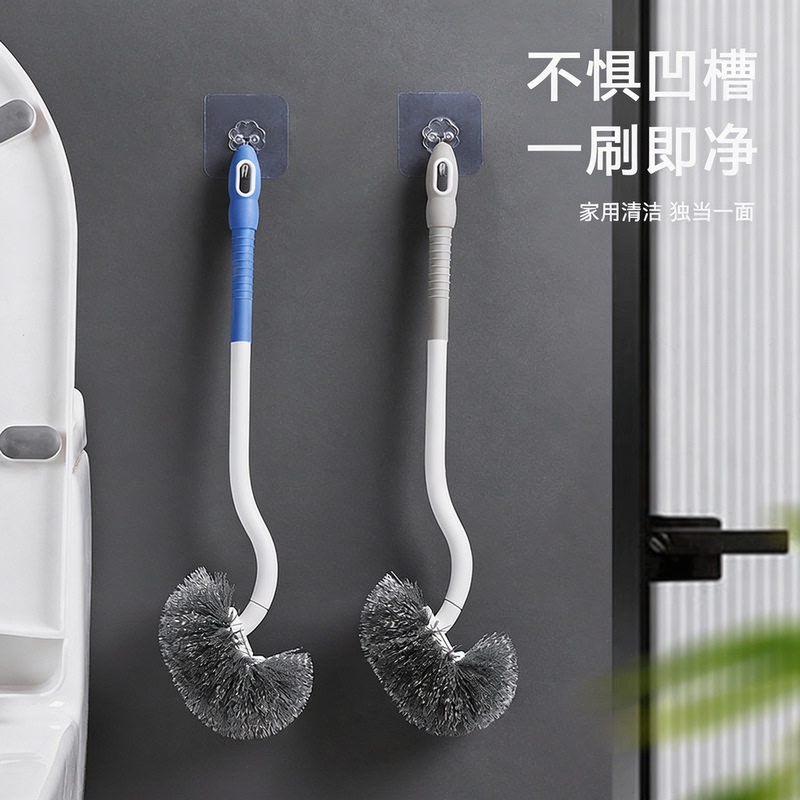 Japanese-Style Toilet Brush with Base, No Dead Corners, Soft Bristles, Long Handle, Household Toilet Cleaning Brush, Wall-Mounted Japanese-Style Toilet Brush with Base, No Dead Corners, Soft Bristles, Long Handle, Household Toilet Cleaning Brush, Wall-Mounted