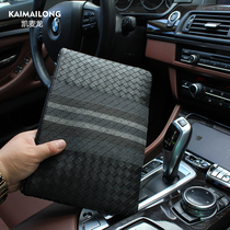 Kermacron mens handbag hand bag with large capacity soft leather hand grab bag embroidered knitted cow leather genuine leather casual mens bag