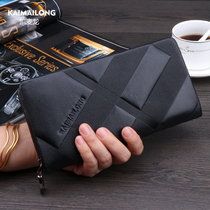 Kermacrons long wallet mens 2021 new zipped leather mens handbags Bull Leather Hands with Bag Tide Mens Hand Grip Bag