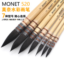 Monet Squirrel Wool Watercolor Pen Pure Squirrel Brush Upper Color Pawn Colored Pointy Water Color Painting Pen Round Head Mop Pen