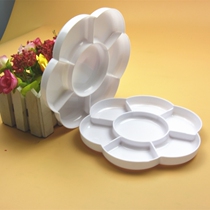 Flower-shaped watercolor palette plastic creative painting material double cover plum blossom palette box bucket with cover art