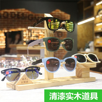 Trendy varnish solid wood glasses display stand myopia glasses sunglasses display cabinet decoration display props glasses rack