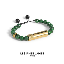 French Les Fines Lames malachite gold-plated bracelet cigar punch BP3239031 can be used on airplanes