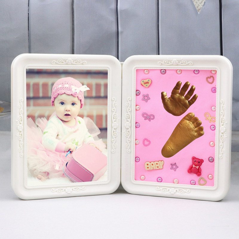 Baby hand and foot print mud Hand and foot print mud souvenir book Permanent baby newborn full moon full moon 100-day-old hand and foot print