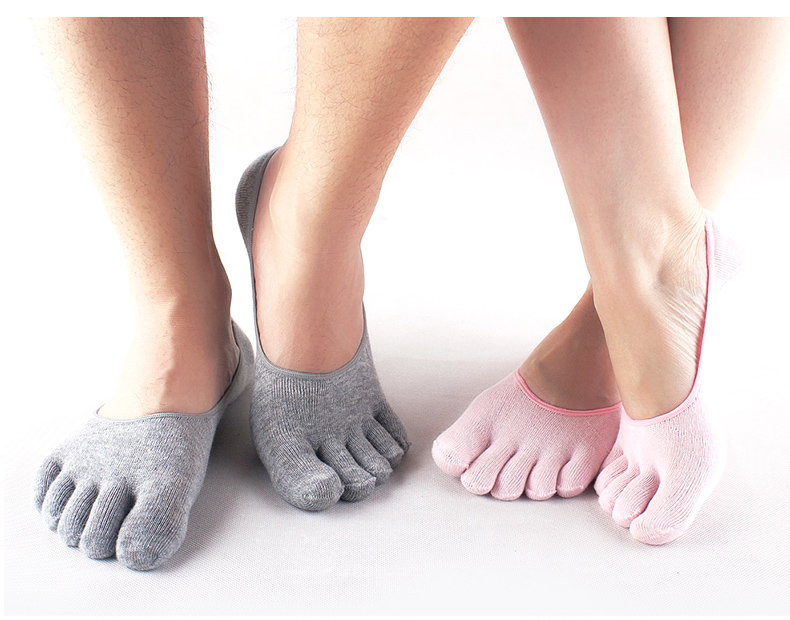 Hengyuanxiang năm ngón tay vớ nam vô hình cotton vớ nữ mùa hè mỏng phần vớ chống trượt nông miệng vớ vớ vớ vớ - Vớ bông tất trắng