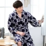 Ưu đãi đặc biệt áo choàng flannel dày áo choàng ngủ đồ ngủ dịch vụ tại nhà da báo in mềm và thoải mái áo ngủ