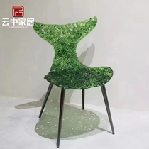 Chaise de beauté légère de luxe haut de gamme en queue de poisson résine époxy transparente célébrité dinternet chaise de loisirs en pétales de cristal chaise de salle à manger