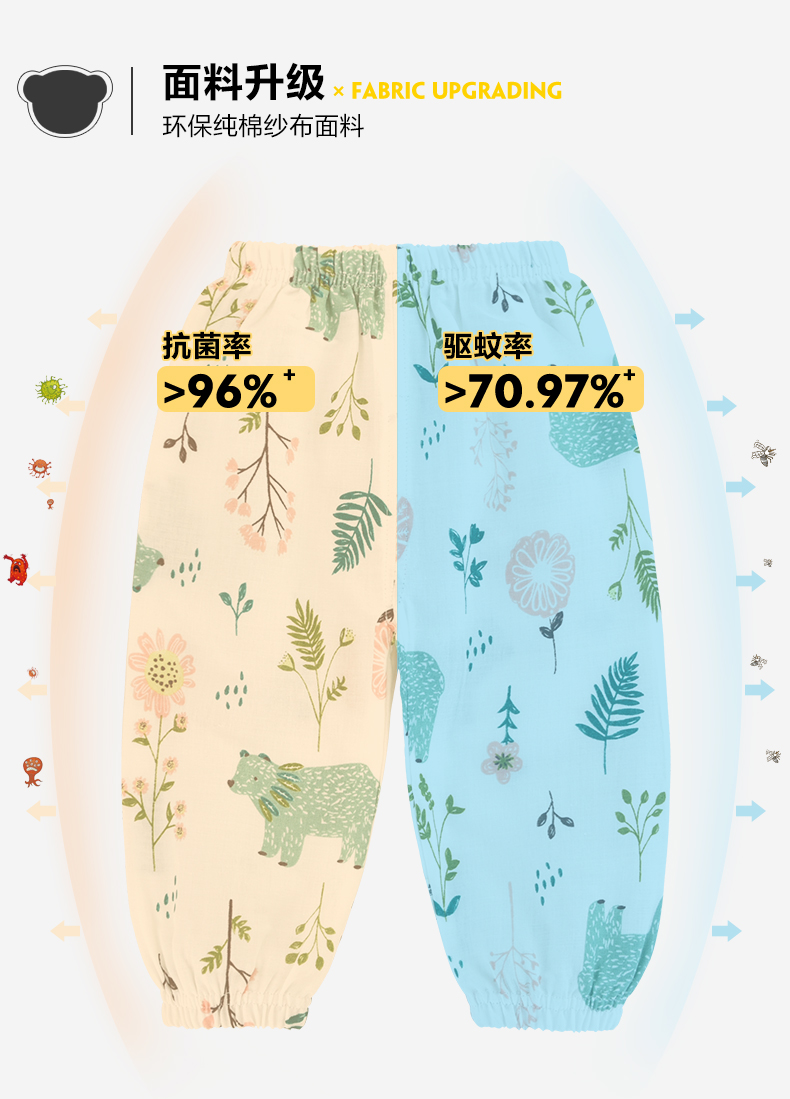 精典泰迪  宝宝纯棉防蚊裤 2条 图3