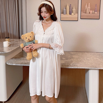 Net red popcorn Sleeping Skirt Woman Summer Short Sleeve Ice Silk 2022 New Adorable Palace Princess Wind Home Clothing Pajamas