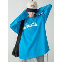 UBUIE Dry Fish Alphabet Long Sleeve Women 2022 Spring Autumn New Collage Pure Color Minimalist Around the T-shirt Female