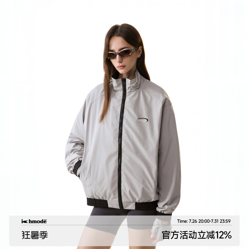 Ich Mode American Style Reversible Cardigan Jacket for Women, Autumn Loose Casual Sports Jacket Top 2026 New Model