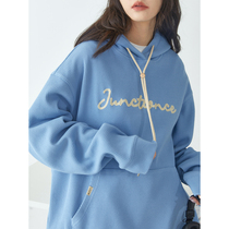 UBUIE dried fish blue necropolis with cap loose bf Lazy Wind Letter Printed Little Subdesign Sensation Blouse