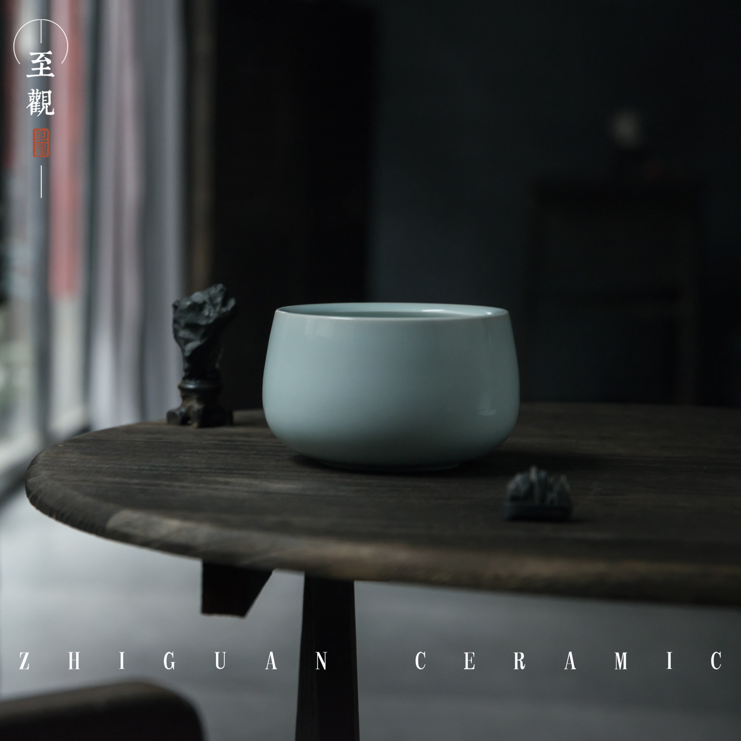 Zhiguan Brush Washing Ceramics Jingdezhen Pen Washing Tank Antique Large Water Bowl Washing Brush Tank Four Treasures