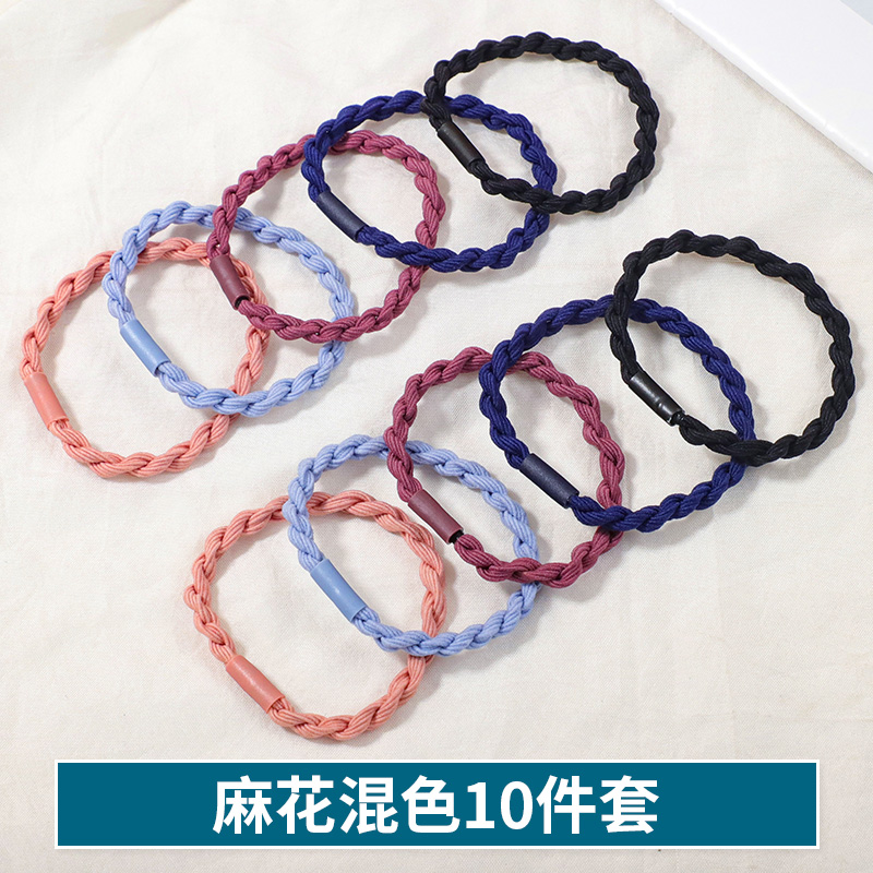 images 12:Headline Girls' New Skinny Girl Headed Rubber Bombs High Bomb Durable Headdress Hair Rope Simple Hair Circle