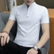 Áo thun nam tay ngắn phong cách mới 裇 cotton cổ áo nhỏ đứng cổ áo mùa hè nam áo ngắn áo thun burberry