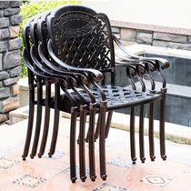 Cast Aluminum Table & Chairs Garden Villa Coffee Shop Personality Creative Shading Beach Umbrella Rain Protection Sun Protection Casual Table Five Pieces