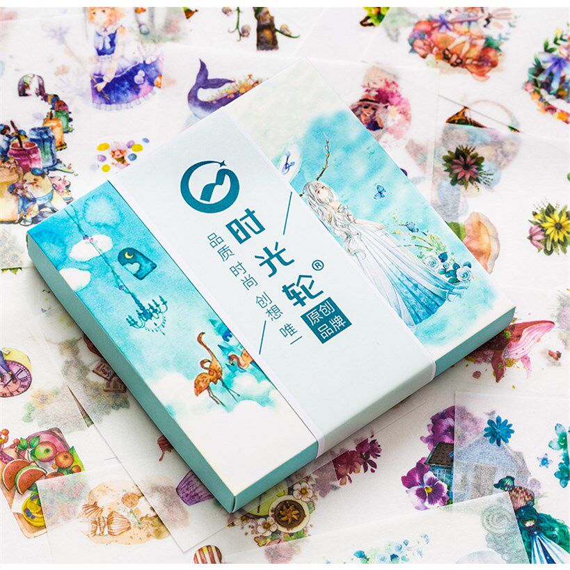 100 sheets of loose leaf ancient wind Korean handbooks cartoon and paper ancient wind cartoon decoration pattern cartoon character stickers to collect
